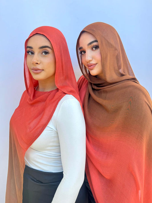 Ombre Viscose - Orange/Brown