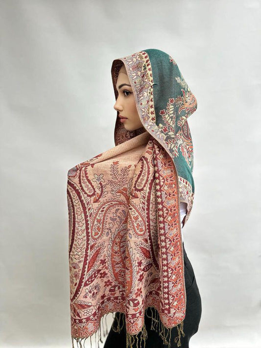 Pashmina - Faded Teal (Reversible)