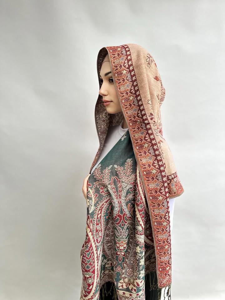 Pashmina - Faded Teal (Reversible)